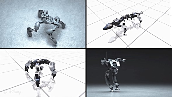 Nový nástroj umožňuje navrhnout a rozpohybovat robotické příšerky s různou skladbou končetin (obrázek: Disney Research Hub)