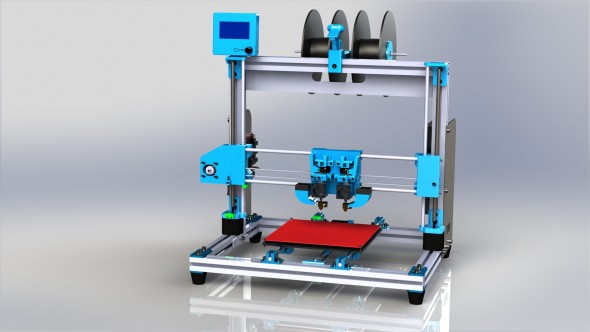 Vizualizace 3D tiskárny Poseidon Duo