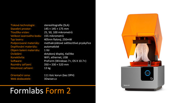 Přehled technických parametrů 3D tiskárny