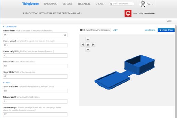 Snadným upravováním parametrů si můžete přizpůsobit třeba oblíbenou krabičku z portálu Thingiverse